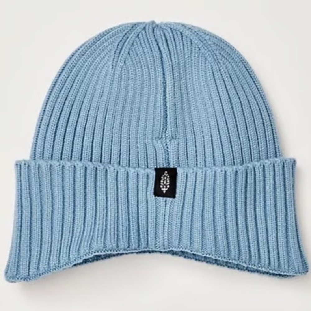 Free People Light Blue Cozy Camper Ribbed Beanine
